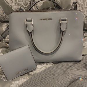 Michael Kors medium Convertible purse with crossover strap with matching wallet